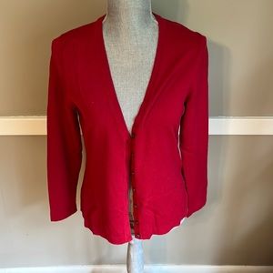 Charter club petite red cardigan